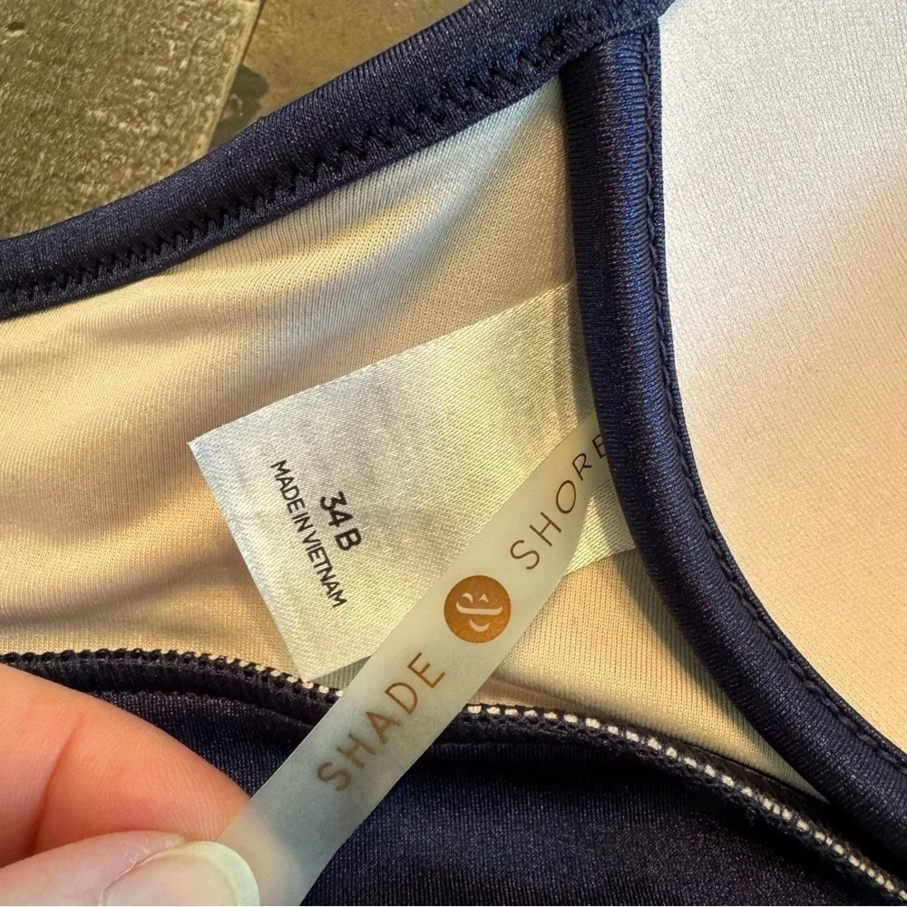 NWOT Shade & Shore Navy Bikini Top 34B